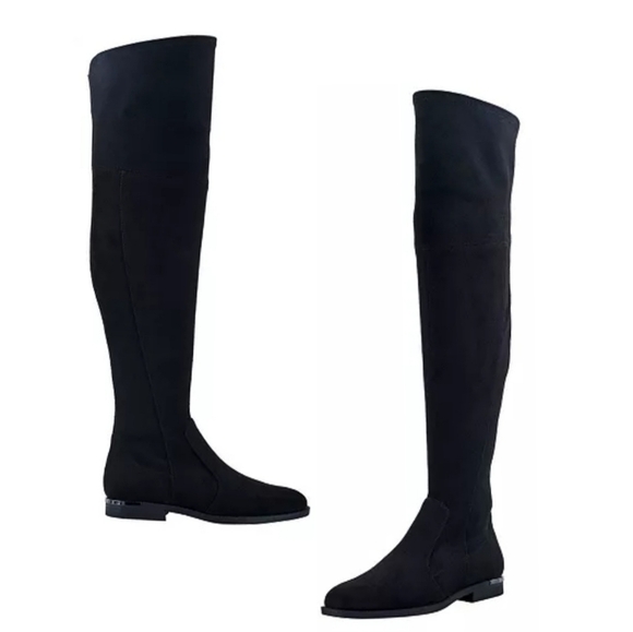 Marc Fisher Knee High Suede Boots Black 6M - Picture 1 of 10